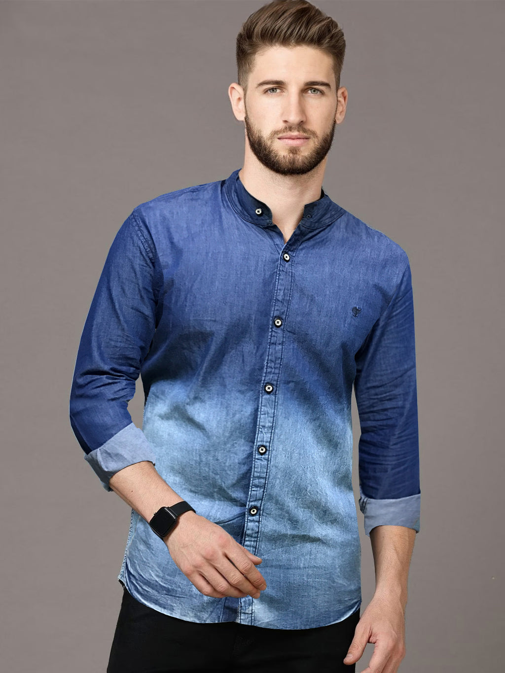 2023 New Men's Shirt Business Casual Single Breasted Fashion Solid Color Men  Denim Shirts Autumn Slim Lapel Male Blue Jean Tops - Shirts - AliExpress